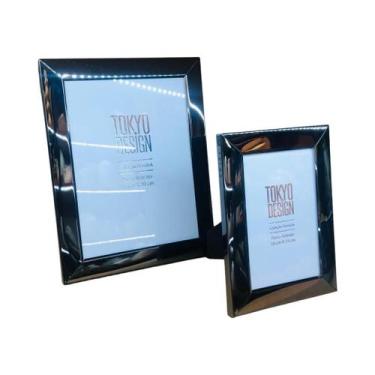 Imagem de Kit 2 Porta Retrato Metal Inox Vidro 10x15 15x20 Foto Tokyo - Tokyo De