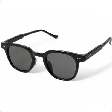 Imagem de Óculos De Sol SOLON GLASSES REDONDO PRETO COM PROTEÇÃO UV400 POLARIZADO + CASE RIGIDA + FLANELA + LIMPA LENTES
