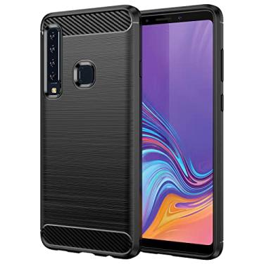 Imagem de HTXWXJC Capa para Galaxy A9 2018, Samsung A9s SM-A920, capa protetora fina de borracha TPU de fibra de carbono antiarranhões à prova de choque para Samsung Galaxy A9 (2018) preta