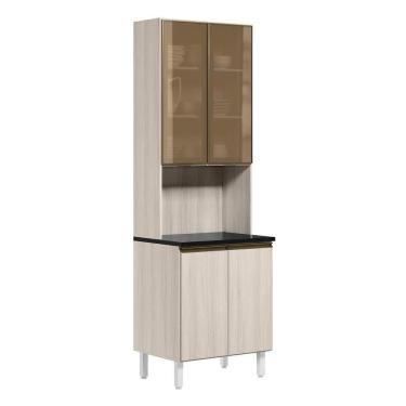 Imagem de Paneleiro Duplo 4p Vidro 70cm Mdf Kali 18340 Bianco Toq Bianco Toq Nicioli Bianco Toq Bianco Toq