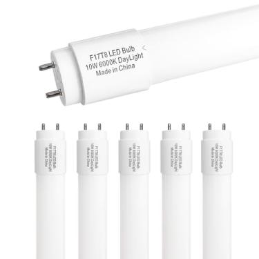 Imagem de Konideke Substituição de LED tipo B F17T8, lâmpada de 61 cm de 10 W, tubo LED de 60 cm, lâmpada de substituição F20T12 para gabinete, loja, loja, base G13, desvio de lastro de entrada de energia dupla