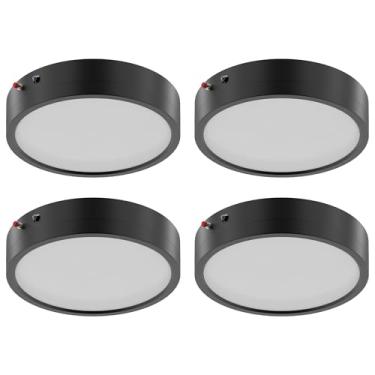 Imagem de ZAGO Luzes LED de 17 cm com reserva de bateria de emergência, kit de emergência de luz de disco redondo wafer, Edgelit, 120-277V, regulável, 15W, 920LM, selecionável 5CCT, ETL/classificação úmida, 4