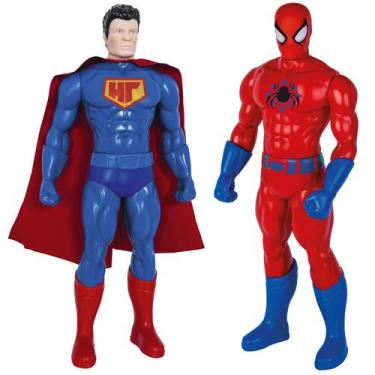 Imagem de Kit 2 Bonecos Super Herois Homem Aracniano E Strong Man - Super Toys