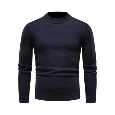 Imagem de Pulôver Masculino de Veludo para Inverno - Suéter Quente de Malha Slim