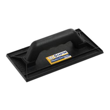 Imagem de Desempenadeira plástica PVC 12x22cm Corrugada Preta - Castor