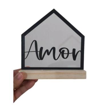 Imagem de Placa Decorativa Mdf Base Madeira Enfeite Amor Gratidão - LU JPDECORAC