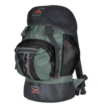 Imagem de 0035 - Mochila Trekking 35 - Preto Com Cinza - Trilhas & Rumos