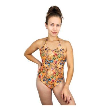 Imagem de Maiô Praia Natação Frente Única Com Bojo - Suport Fitness, Amarelo, G