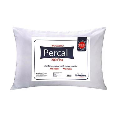 Imagem de Travesseiro Fibras Siliconadas Plus Percal 200 Fios 70x50 - Ortobom
