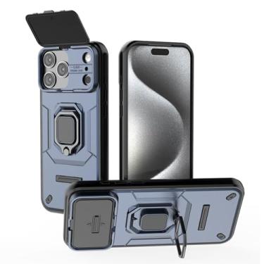 Imagem de MRRSIWEI Capa para IPE 107 Pro Max com capa deslizante para câmera, capa resistente à prova de choque de grau militar com suporte de anel magnético para APP 107 Pro Max - azul armadura
