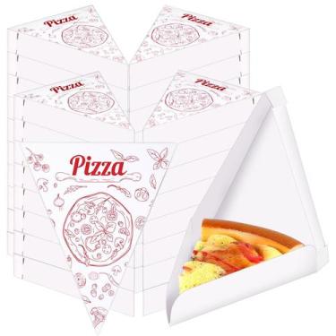 Imagem de Caixas de fatias de pizza Teenyyou descartáveis 50 unidades brancas x5
