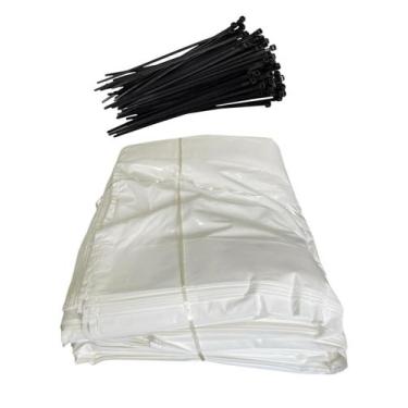 Imagem de Saco Para Silagem 51x110x120 + 100 Abraçadeiras Nylon Preta - TECHAGRO