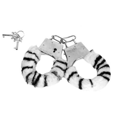 Imagem de Algema De Metal Em Pelúcia Acessórios Sensuais com Pelúcia, Algemas Leves com Chave 5268 (ZEBRA)