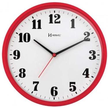 Imagem de Relógio Parede Herweg 6126 269 Analogico 26Cm Vermelho