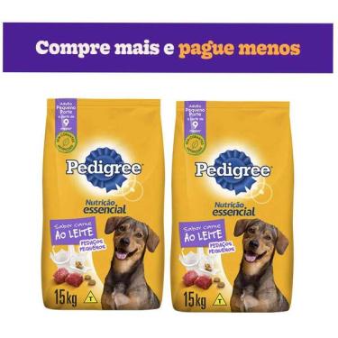 Imagem de Ração Seca Pedigree Nutrição Essencial Carne ao Leite para Cães Adultos - 30 Kg