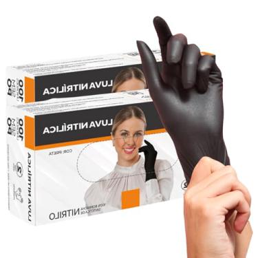 Imagem de Luva Nitrilica Preta sem pó c/ 200 unidades descartável (P)
