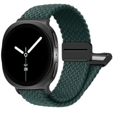Imagem de BXUXOHS Pulseiras magnéticas de nylon para Samsung Galaxy Watch 8/Galaxy Watch 8 Classic; pulseira esportiva de tecido elástico trançado sem lacunas para Galaxy Watch 8/8 Classic de 40 mm, 44 mm, 46
