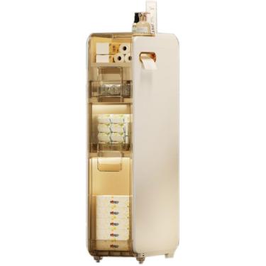 Imagem de Armário De Chão De Banheiro, Armazenamento De Armário De Banheiro Arrow Com Gavetas E Rodízios, Torre De Armazenamento Alta E Fina à Prova D'Água De Grande Capacidade, Brown, 3 Tier