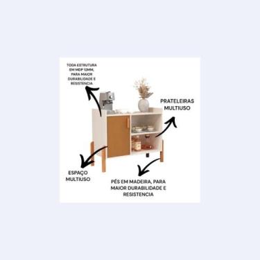Imagem de Aparador Luxor Multiuso Cantinho Do Café Pés Madeira - SAL móveis, ced