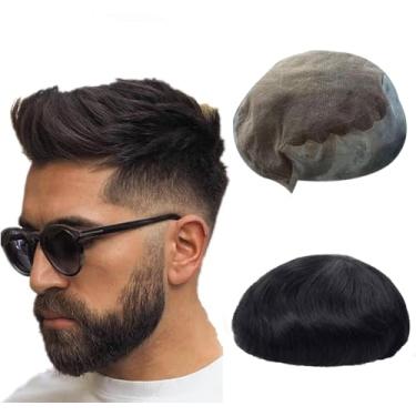 Imagem de Choshim Hair Q6 Base HD Lace Toupee para homens Perucas de reposição de cabelo humano virgem 8 * 10 tamanhos HD Lace com PU 15 cm cabelo preto