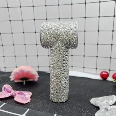 Imagem de Ventoinha de mão de verão com strass brilhante misto de cinco velocidades, 3000 MA, fácil de carregar, leve, acessórios de fotografia (transparente)