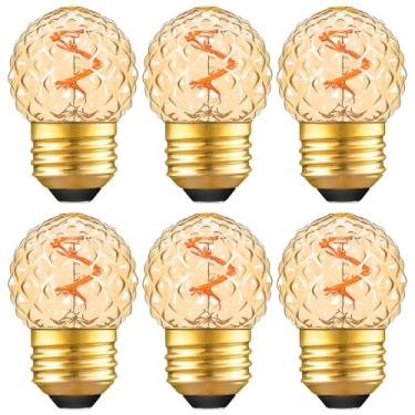 Imagem de Lâmpadas de substituição G40 Lâmpadas noturnas pequenas Edison Tabela de tamanhos de base Mini globo lâmpadas de baixo watt 1W (equivalente a 10W), AC120V branco quente 2200K 80LM, lâmpada decorativa
