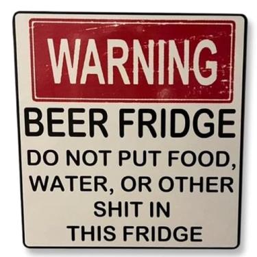 Imagem de Ímã de geladeira de cerveja de aviso branco, ímã engraçado de geladeira de cerveja, adesivos de ímãs de geladeira NÃO coloque alimentos, água ou outras nesta geladeira, acessórios de cozinha