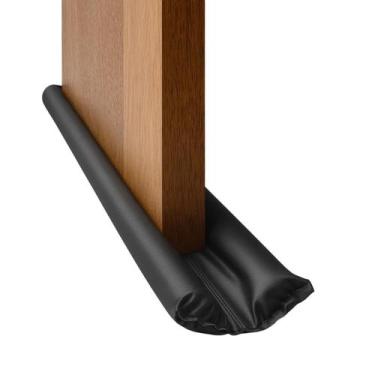 Imagem de Veda Porta Rolinho Duplo Impermeável Preto Veda Poeira Insetos Proteto