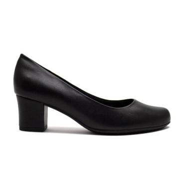 Imagem de Sapato Piccadilly Feminino Scarpin Salto Grosso Moda 110072, 37, Preto