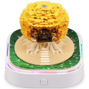 Imagem de Calendário 2025, bloco de notas estéreo para casa na árvore, calendário de mesa 3D 2025, bloco de notas artístico em papel 3D removível com luzes LED, calendário de mesa criativo, bloco de notas DIY