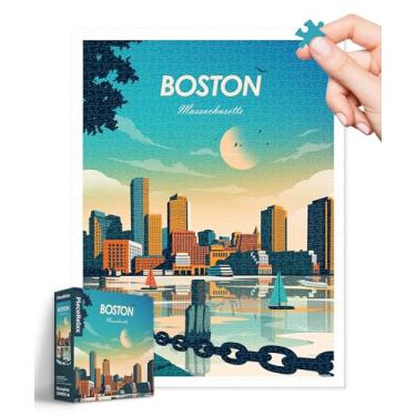 Imagem de PieceRelax Quebra-Cabeças De Plástico Para Adultos, 1200 Peças, Studio Inception - World Travel Boston, Os Jogos Mesa E Presentes Mais Satisfatórios, Sem Necessidade Tapete Quebra-Cabeça [H3470]