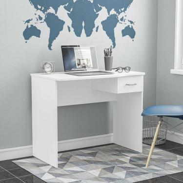 Imagem de Mesa de Escritório Arapeí 90cm 1 Gaveta Branco Politorno Móveis
