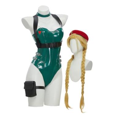 Imagem de Micotaku Espartilho feminino licenciado oficialmente Street Fighter, conjunto de fantasia para festa de Halloween, Verde e vermelho, M