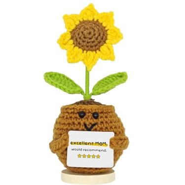 Imagem de Gift for Mom - Handmade Positive Sunflower Doll Crochet with Card - Mother Gift from Daughter, Son, Kid - Mothers Day, Christmas, Birthday Present Idea (for Mom)
