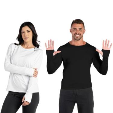 Imagem de Kit Segunda Pele Adulto Térmica Preta E Branca Flaneladomm - Vrasalon,