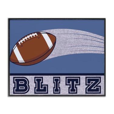 Imagem de Stupell Industries Arte giclée emoldurada preta de futebol vintage Blitz, design por Marcus Prime, 28 x 35 cm