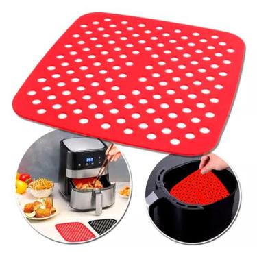 Imagem de Tapete Protetor de Silicone Quadrado Para Fritadeira Air Fryer 20cm So
