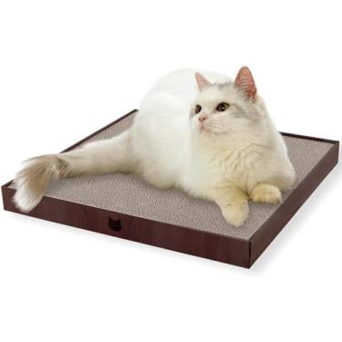 Imagem de Necoichi Cama arranhadora de papelão para gatos em ambientes internos – tábua de arranhar gatos (King de 45,7 cm, b. Dark Cherry Lounge)