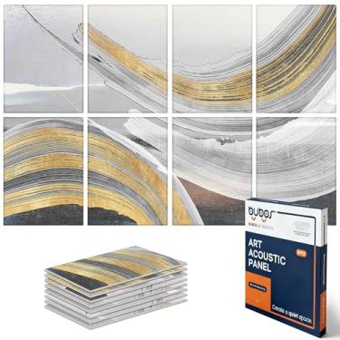 Imagem de BUBOS Pacote com 8 painéis acústicos artísticos painéis de parede à prova de som, painéis de absorção de som de 121 x 81 cm, painéis de parede acústicos decorativos autoadesivos, tratamento acústico