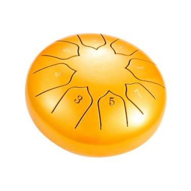 Imagem de Dynwave Tambor de aço com martelo de madeira, livro de música e bolsa de transporte de 6 polegadas e 8 notas para iluminação musical infantil, ioga, Ouro