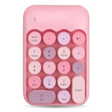 Imagem de Teclado e Mouse Sem Fio Kit 2.4G Wireless com Mousepad (Teclado 18 Botões Rosa)