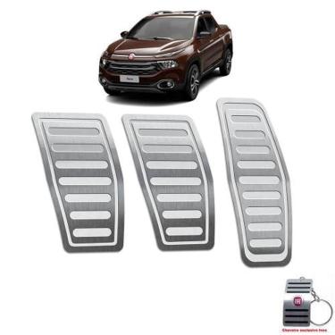 Imagem de Pedaleiras Em Aço Inox Fiat Toro 2016 A 2021 Manual Prata