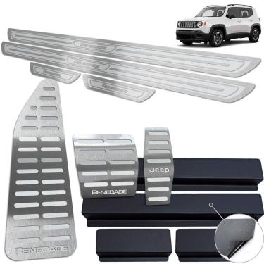 Imagem de Soleira Pedaleira Descanso Jeep Renegade Prata AR Automático