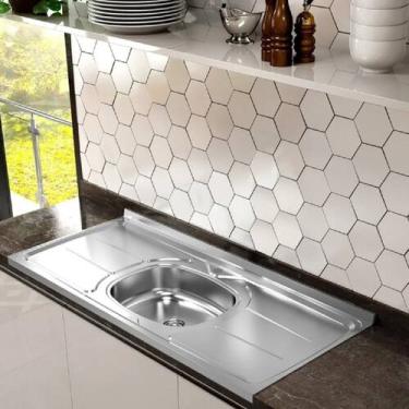Imagem de Pia de Cozinha em Aço de 180cmx56cm Concretada sem Válvula Plus 30 - G