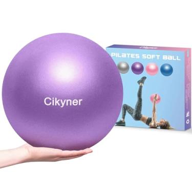 Imagem de Cikyner Bola de Pilates macia, pequena bola de exercício 23-25 cm mini bola de ginástica com canudo inflável, adequada para pilates, ioga, treinamento de corpo inteiro, fisioterapia e melhoria do