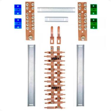 Imagem de Kit Barramento Bifásico Padrão Cemar 100A para 28 Circuitos - Zathura