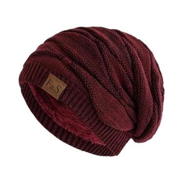 Imagem de Gorro De Inverno Unissex Com Forro De Fleece Quente, Casual, Tricotado