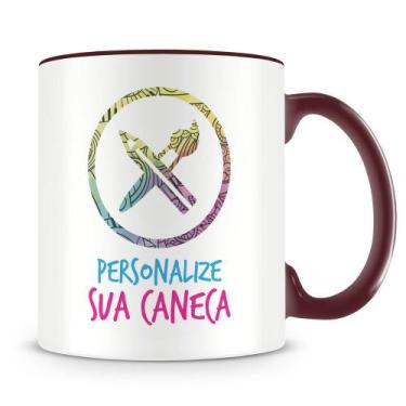 Imagem de Caneca Personalizada com Interior e Alça Marrom - Crie a Sua do Seu Je