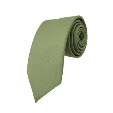 Imagem de Gravata Verde Oliva Clara Lisa Fosca para Padrinhos de Casamento e Eve