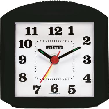 Imagem de Despertador Quartz Ambiente Ref: 1601-034 Preto Retangular